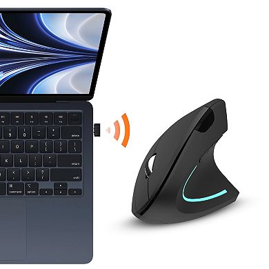 Delton S12 Ergonomic Wireless Vertical Mouse (Black) (DMERG12-WB)