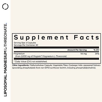 Codeage Liposomal Magnesium L-Threonate Supplement 90 ct