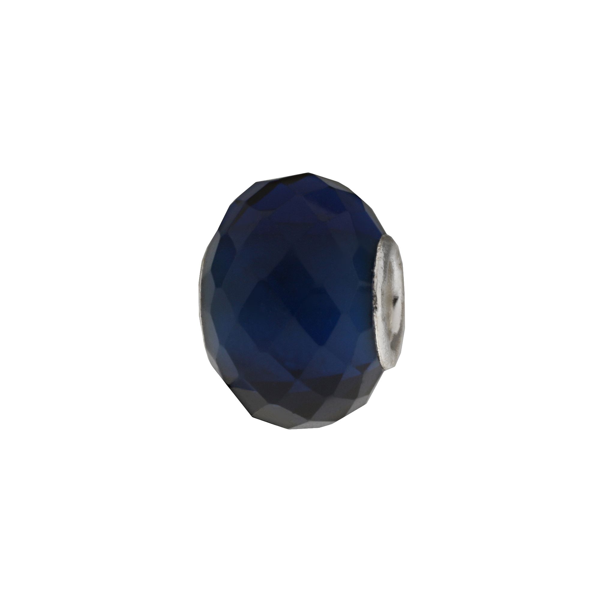 Individuality Beads Sterling Silver Multifaceted Glass Bead, Womens, Blue
