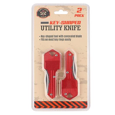 DIRTY DOG 2-pc. Key Shaped Utility Knife Set