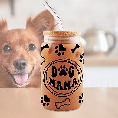 Nifty 16-oz. Dog Mom Glass and Straw