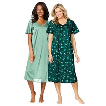 Only Necessities Plus Size 2-Pack Short Silky Gown