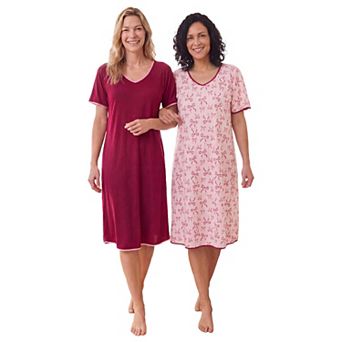 Only Necessities Plus Size 2-Pack Short Silky Gown