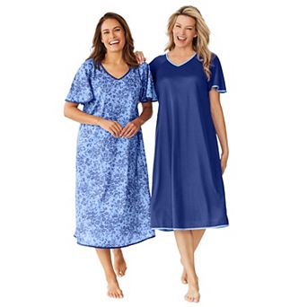 Only Necessities Plus Size 2-Pack Short Silky Gown