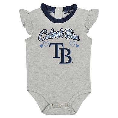 Newborn & Infant Fanatics Navy/Gray Tampa Bay Rays Two-Pack Fan Bodysuit Set