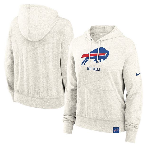 Women s Nike Cream Buffalo Bills Gym Vintage Logo Pullover Hoodie