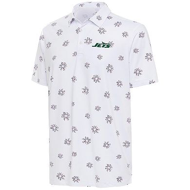 Men's Antigua White New York Jets Fireworks Polo