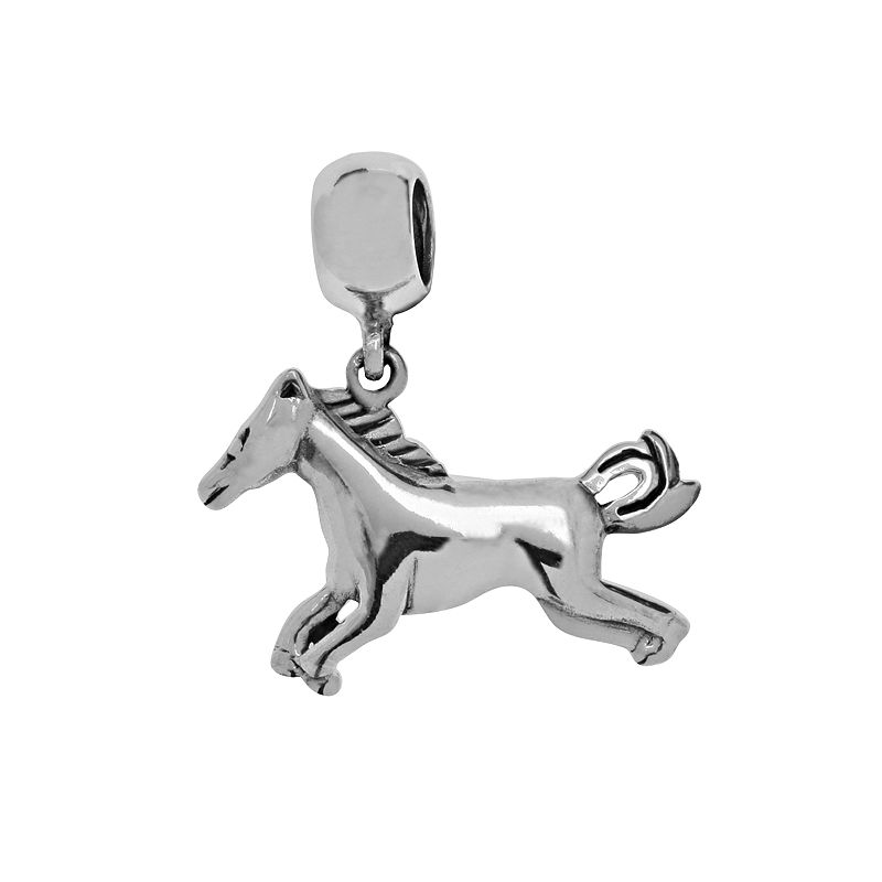 Individuality Beads Sterling Silver Horse Charm, Womens, Grey