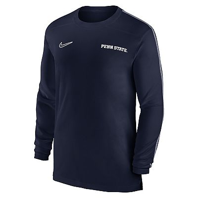 Sale nike penn state Outlet Online Men s Nike Navy Penn State Nittany Lions 2024 Sideline Coach UV Performance Long Sleeve T Shirt