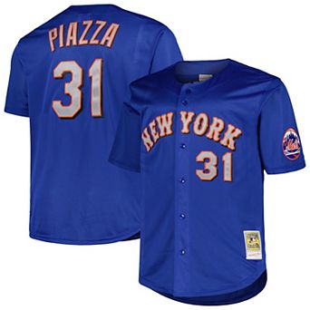 Men's Mitchell & Ness Mike Piazza Royal New York Mets Big & Tall Cooperstown Collection Mesh Batting Practice Jersey