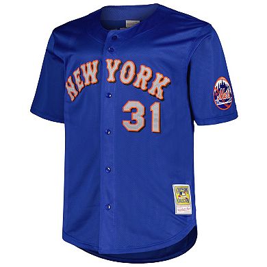Men's Mitchell & Ness Mike Piazza Royal New York Mets Big & Tall Cooperstown Mesh Batting Practice Jersey