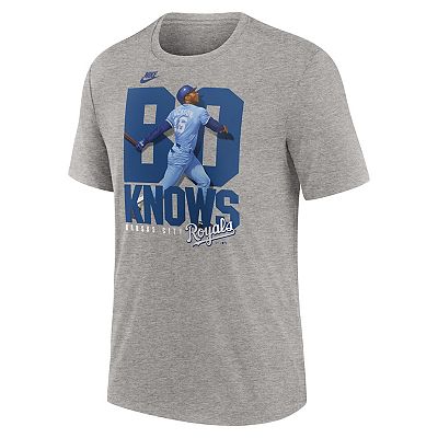 Men s Nike Bo Jackson Heather Gray Kansas City Royals Cooperstown Collection Player Local T Shirt