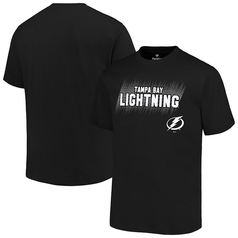 Men's Fanatics Black Tampa Bay Lightning Big & Tall Wordmark T-Shirt,