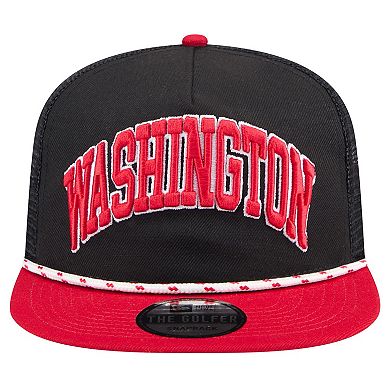 Men's New Era Black Washington Nationals Throwback Meshback Golfer Hat