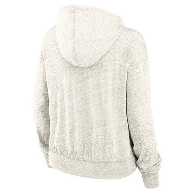 Women's Nike Cream New York Jets Gym Vintage Logo Pullover Hoodie