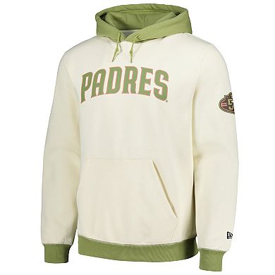 Men's New Era Cream/Green San Diego Padres Color Pop Pullover Hoodie