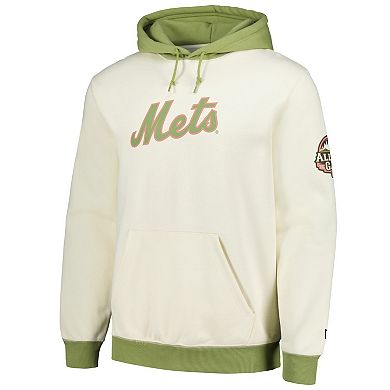 Men's New Era Cream/Green New York Mets Color Pop Pullover Hoodie