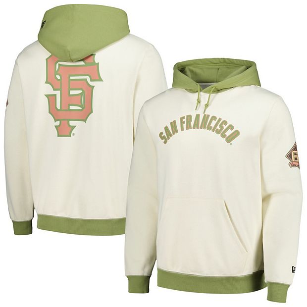 Men s New Era Cream Green San Francisco Giants Color Pop Pullover Hoodie