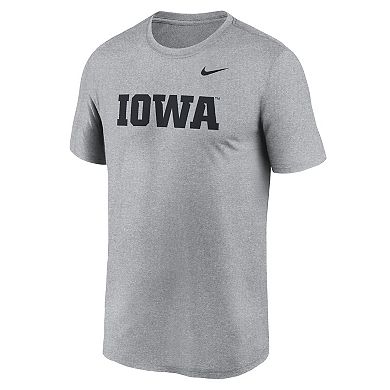 Men's Nike Heather Gray Iowa Hawkeyes Primetime Legend Wordmark T-Shirt
