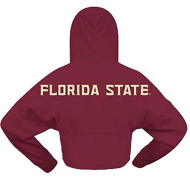Women's Spirit Jersey Garnet Florida State Seminoles Oversized Cropped Pullover Hoodie