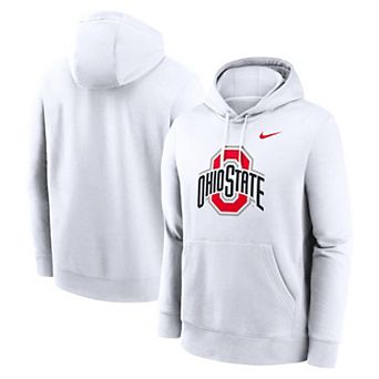 Men's Nike White Ohio State Buckeyes Primetime Evergreen Club Fleece Pullover Hoodie