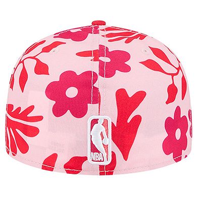 Men's New Era Red Atlanta Hawks Palm Fronds 2-Tone 59FIFTY Fitted Hat