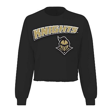 Women's Spirit Jersey Black UCF Knights Slouchy Cropped Long Sleeve T-Shirt