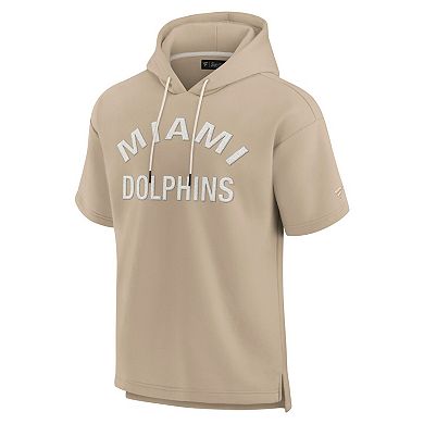 Unisex Fanatics Khaki Miami Dolphins Elements Super Soft Fleece Short Sleeve Pullover Hoodie