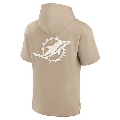 Unisex Fanatics Khaki Miami Dolphins Elements Super Soft Fleece Short Sleeve Pullover Hoodie