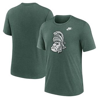 Men's Nike Heather Green Michigan State Spartans Blitz Evergreen Legacy Primary Tri-Blend T-Shirt