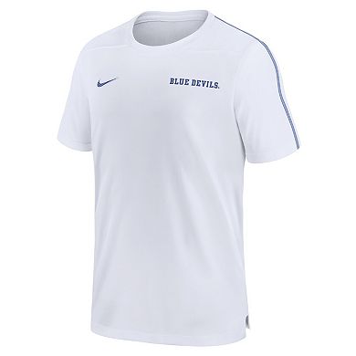 Men's Nike White Duke Blue Devils 2024 Sideline Coach Performance Top