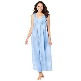 Only Necessities Plus Size Long Sleeveless Floral Nightgown