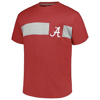 Men's Profile Crimson Alabama Crimson Tide Big & Tall Color Stripe T-Shirt
