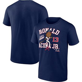 Men's Fanatics Ronald AcuÃ±a Jr. Navy Atlanta Braves Hometown Caricature T-Shirt