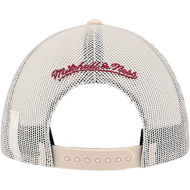 Men's Mitchell & Ness Cream Cleveland Cavaliers Trucker Adjustable Hat