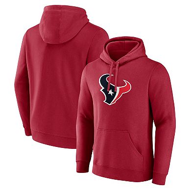 Men's Fanatics Red Houston Texans Primary Logo Pullover Hoodie