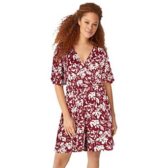 ellos Plus Size Flutter Sleeve Surplice Romper