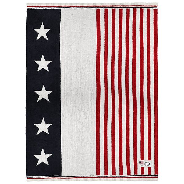 Barefoot Dreams Team USA CozyChic Stars and Stripes Throw Blanket