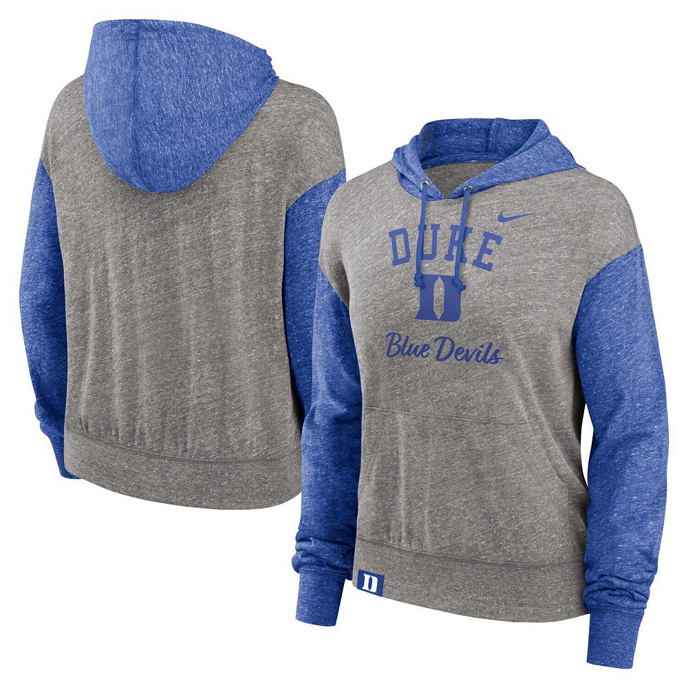 Women's Nike Heather Gray/Royal Duke Blue Devils Blitz Color Block ...