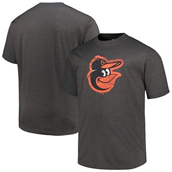 Men's Profile Heather Black Baltimore Orioles Big & Tall Weathered Logo T-Shirt
