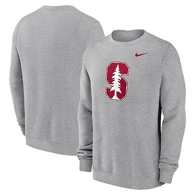 Men's Nike Heather Gray Stanford Cardinal Primetime Evergreen Fleece Pullover Sweatshirt