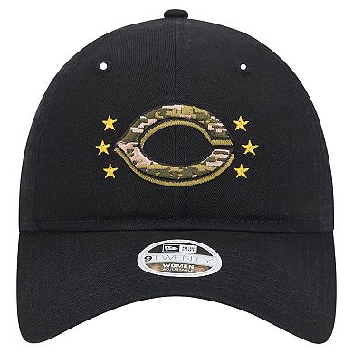 Women's New Era Black Cincinnati Reds 2024 Armed Forces Day 9TWENTY Adjustable Hat