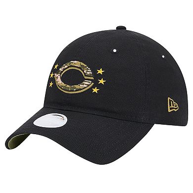 Women's New Era Black Cincinnati Reds 2024 Armed Forces Day 9TWENTY Adjustable Hat
