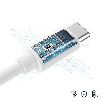 Overtime 10ft USB Type C Charging Cable for iPhone 15, Samsung, Pixel, and More (OTDCUSBCTC10WH)