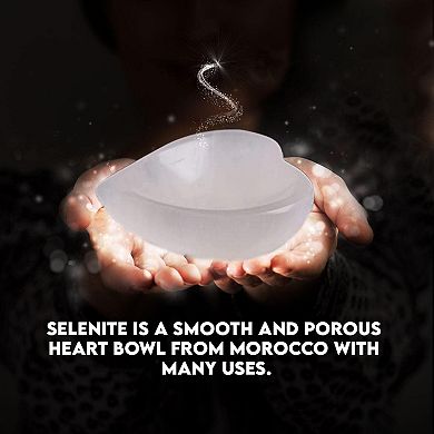 Selenite Crystal Heart Shape Bowl 10cm, Reiki Healing Medication & Home Decoration Stone