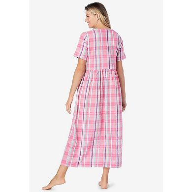 Only Necessities Plus Size Long Seersucker Lounger