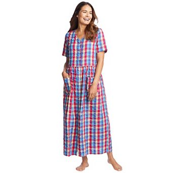 Only Necessities Plus Size Long Seersucker Lounger