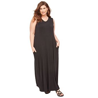Catherines Women's Plus Size Morning To Midnight Maxi Dress (with Pockets)
