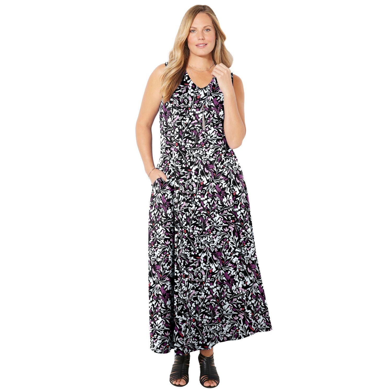 Женские платья Catherines Plus Size Morning To Midnight Maxi Dress (With Pockets)