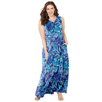 Catherines Women's Plus Size Morning To Midnight Maxi Dress (with Pockets)